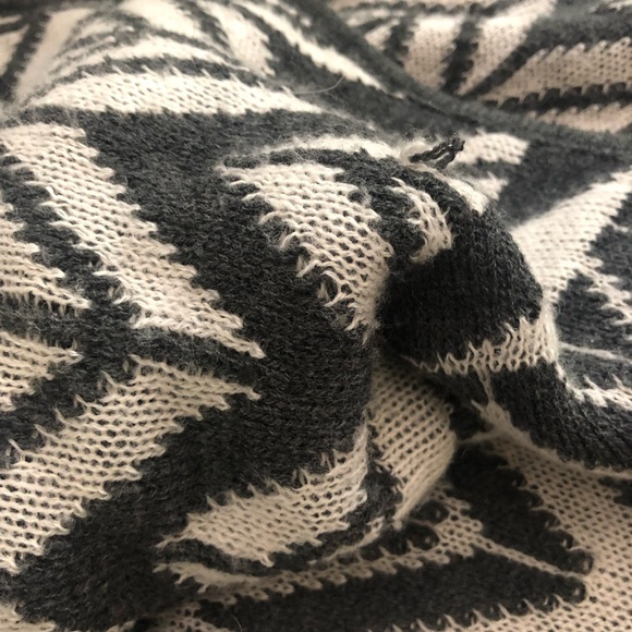 SIONI oversized grey chevron shrug poncho vest sweater size large - Picture 6 of 9